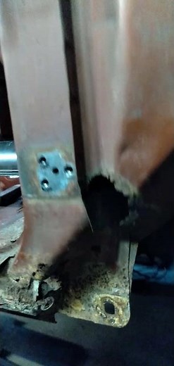 Rusty squarebody rocker panel repair