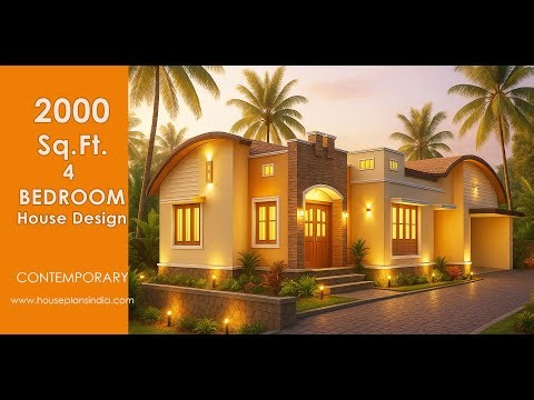 2000 Sq Ft Single Floor House Plan | 4BHK East/South Facing Modern Home Design