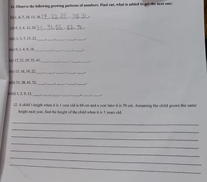 Observe the following growing patterns of numbers. Find out, wh... | Filo