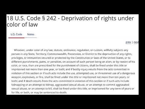 18 USC 242 "Deprivation of Rights Under Color of Law" - Easy Memorization