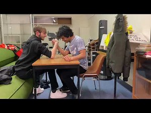 Arm wrestling with my friend and 85kg overhead lift