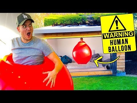 GETTING STUCK IN HUMAN BALLOON (man vs balloon)