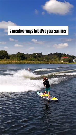 GoPro on Instagram: "#GoProYourSummer inspo from #GoProFamily member @chrisrogers + #GoProHERO13 Black ☀️ #ProTip: Use the Ultra Wide Lens Mod to unlock the 360° Horizon Lock that you see in the rope mounted shot 👀 🏄‍♂️ @shotatezuka + @shaunmurray #GoPro #Wakeboarding #Hacks #Summer #LakeLife #BoatDay"