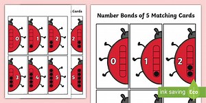 Number Bonds of 5 Matching Cards