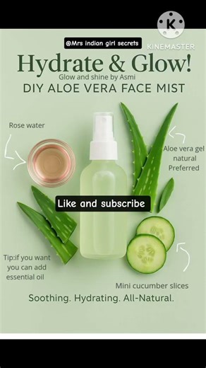 DIY Aloe Vera Face Mist for Instant Glow ✨ | #shorts #youtubeshorts #beautytips #viral #trending