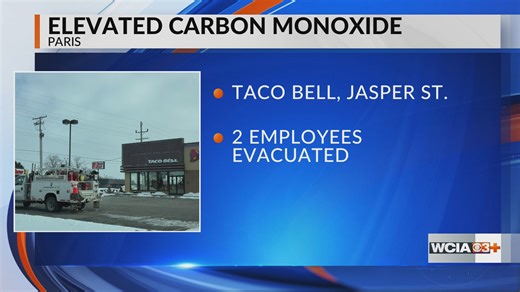 Paris Fire responds to 'elevated levels' of carbon monoxide at Taco Bell, restaurant closed
