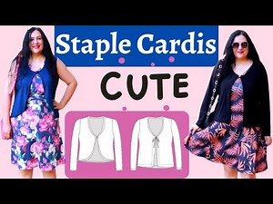 2 Super CUTE staple CARDIGANS. Rosy (Sinclair Patterns). Facings & binding.