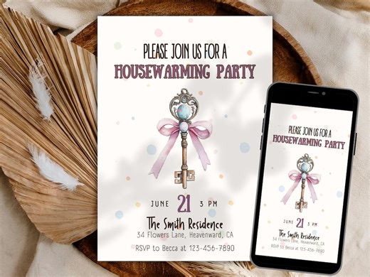 Housewarming Invitation Template Modern Key New Home Party Invite Housewarming Invite First Home Celebration New Apartment Party - Etsy