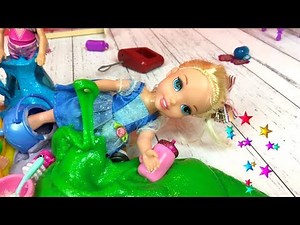 Anna and Elsa Toddlers Slime - School! Barbie, Chelsea & Friends DIY Slime Show Art Class Toys
