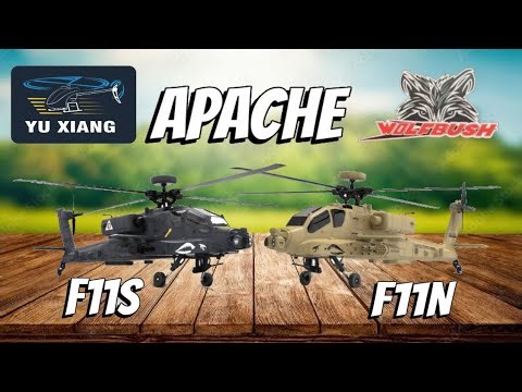 YUXIANG / WOLFBUSH APACHE F11S GPS & F11N Military Helicopters #RTRHobby
