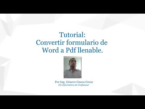 Tutorial Convertir formulario de Word a PDF llenable