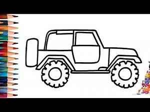 How to Draw a Jeep Step by Step | Easy Jeep Drawing for Kids and Beginners"