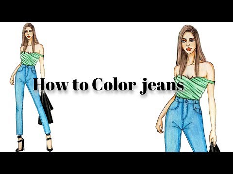How to Color Jeans Using colored Pencils For beginners