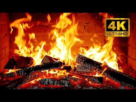 🔥 4K Fireplace Ambience with Realistic Crackling Fire Sounds