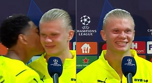 Jude Bellingham besó a Erling Haaland en una entrevista en vivo