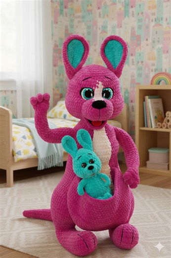 Kangaroo Amigurumi Crochet Pattern, Mother & Baby, Detailed Plush (PDF Pattern) - Etsy