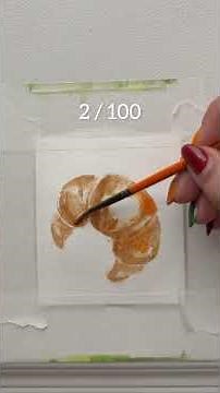 Watercolor Croissant Tutorial for Beginners | Realistic Food Painting