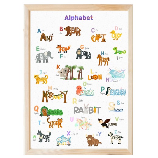 Alphabet Animal Poster A–Z | Kids Educational Wall Art | Classroom & Nursery Decor - Etsy