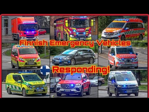 🚨| *BIG COLLECTION* +30 Minutes Of Finnish Emergency Vehicles Responding With Lights And Sirens!