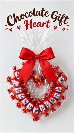 DIY Chocolate Heart Gift ❤️ | Easy Gift Wrapping Idea #short