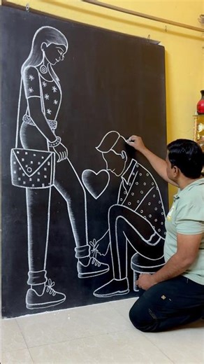 Beautiful love couple drawing tutorial ❤️ #art #drawing #shortvideo