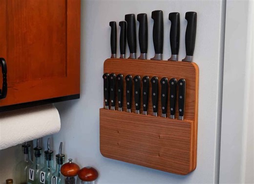 Magnetic Fridge Knife Block USA Made Easy as a Fridge Magnet to Install. - Etsy