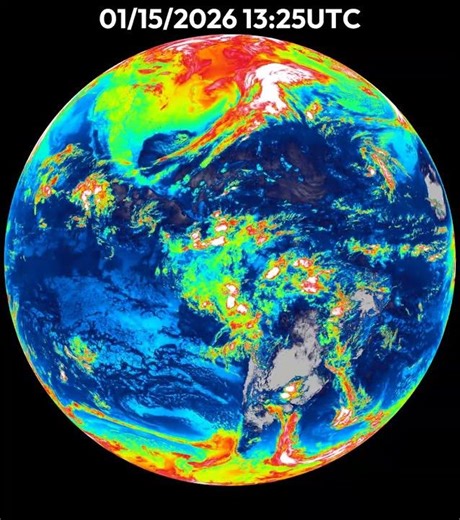Earth Full Disk 24 Hour Weather | January 15, 2026