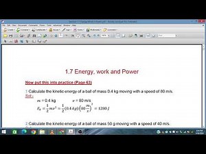 Energy work n power, part C, Exam Style Questions, Sec 1.7, IGCSE and O level Physics 5054