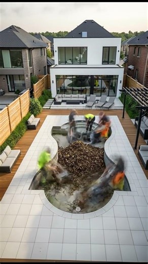 Transforming backyard into luxury pool #poolconstruction #pool #clean #relax #pooldesign #water