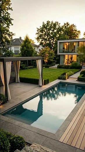 Pool Garten Ideen mit moderner Architektur