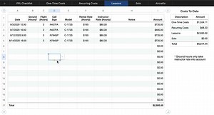 Logging lessons is done by selecting the call sign of the aircraft using the dropdown
