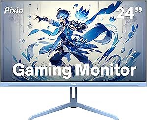 Pixio PX248 Wave Blue 24 inch 200Hz Refresh Rate FHD 1080p Resolution Fast IPS Panel 1ms GTG Response Time Built-in Speakers Gaming Monitor with Adaptive Sync