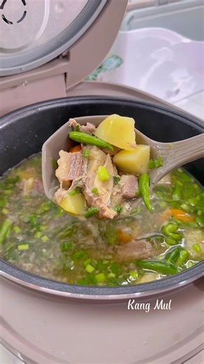 Dikri Muldani on Instagram: "Kalau dapat daging kurban dibikin sop janda aja guys… simple dan enak Bahan bahan - 300gr daging sapi - 300gr tulang iga - 1 buah wortel - 2 buah kentang - kayu manis, cengkeh, bunga lawang - garam, kaldu, micin, ketumbar bubuk - bawang daun, seledri, cabe rawit Bikin sopnya tinggal cemplang cemplung aja karena pake Mito digirice R18.. rice cooker digital cukup klik2 aja bisa ngasih aneka masakan… @mito.id #kangmul #resepsimple #cemilansimple #cemilanenak #viral #men