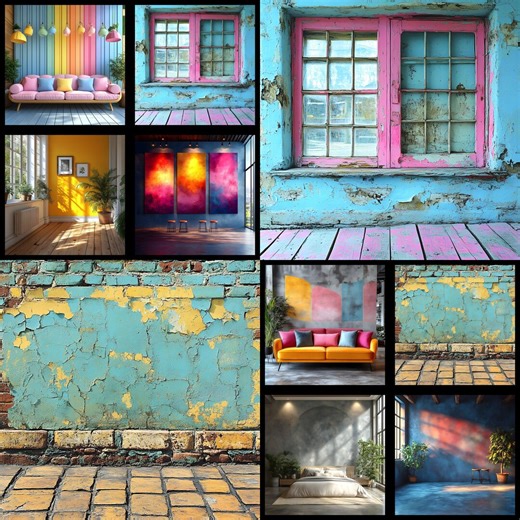 Digital Room Backdrop - Modern Style for Photography and Zoom - Etsy