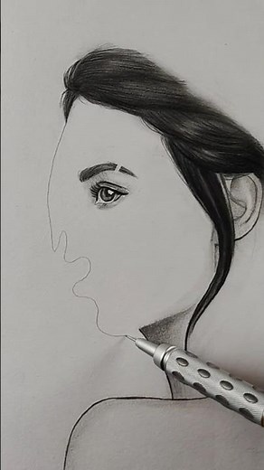 Face drawing trick 😍❤️✍️ #art #drawing #artist #viral #explore #satisfying #pencil #shorts