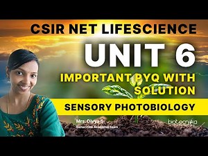 CSIR NET life science UNIT 6 - Sensory Photobiology - Important Questions With Solutions - PYQs