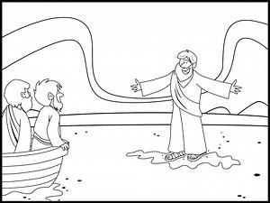 "Jesus Walks on Water" Coloring Page - Ministry To Children
