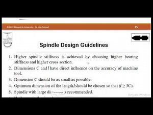 Design of machine spindle Area moment method
