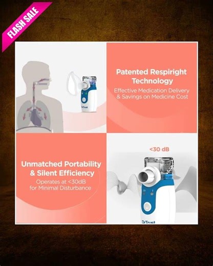 Dr Trust Portable Ultrasonic Mesh Nebulizer Machine Cool Mist Inhaler for Children and Adults (Wh...