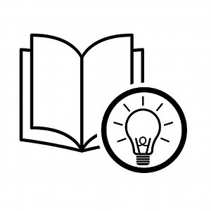 Book icon, bulb open education textbook, library vector illustration...