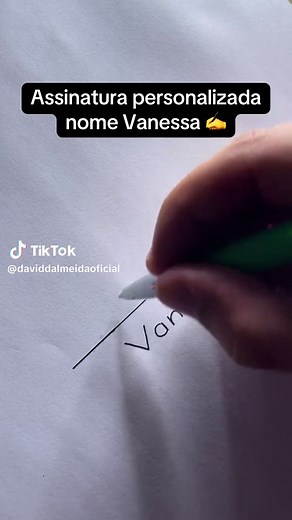 Assinatura personalizada nome Vanessa - ideias e passo a passo