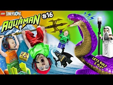 AQUAMAN TAKES A BATH! Lets Build & Play LEGO Dimensions #16: Saruman Snake Boss Battle (FGTEEV)