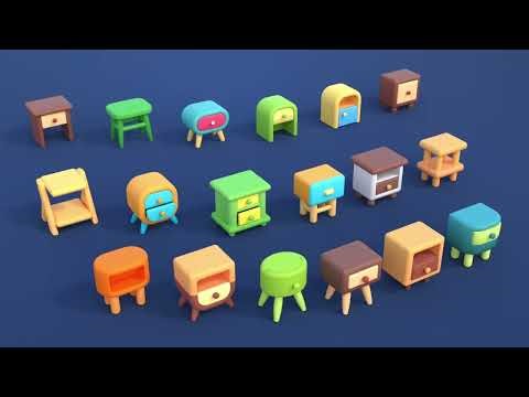 Unity Asset Store Pack - Furniture Cute - Low Poly 3D Models Pack