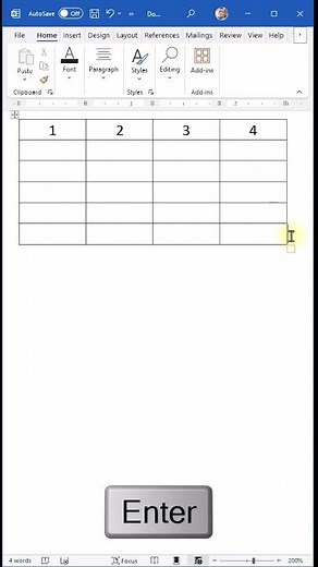 MS Word Insert Row Shortcut #msword #msoffice #wordtutorial