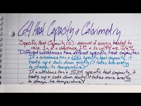 AP Chemistry Unit 6.4 Heat Capacity and Calorimetry Lecture