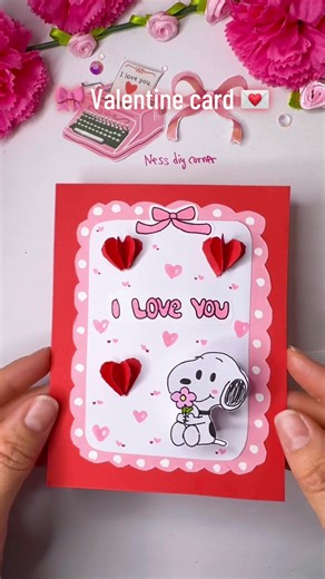 VALENTINE CARD DIY 💌#diy #valentinesday #valentinecards #tutorial #valentinesdaygift