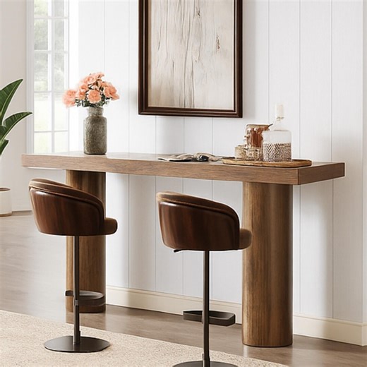 63" Long Rustic Bar Table – Narrow Counter Height Pub Table for Kitchen & Behind Sofa - Etsy