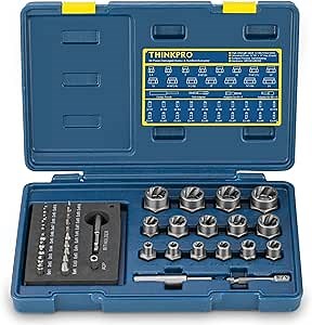 Screw & Bolt Extractor Set,39 PCS Easy Out Stripped Screw Remover with Hex Adapter,Damaged Screw Extractor Set for Broken,Frozen,Rusted,Rounded-Off Studs.