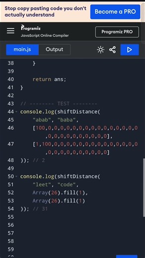 Shift Distance Between Strings | Greedy + Prefix Cost | JavaScript DSA | CodingTheoryGuru