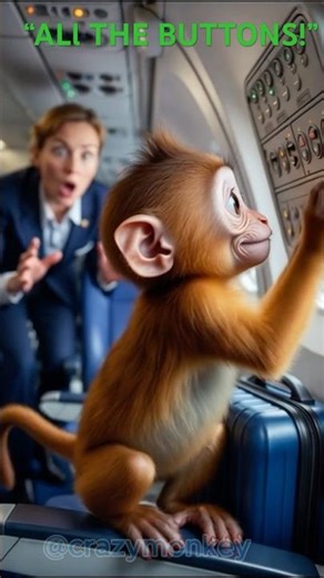 “Monkey vs Huge Suitcase – Airport Madness 🐒💙”#AIAnimation #viralshorts #funnymonkey